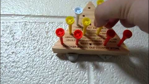 Wooden Triangle Peg Jump Game SOLVED (Cracker Barrel)