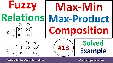 13. How to perform Max-Min and Max Product Composition between two fuzzy sets by Mahesh Huddar