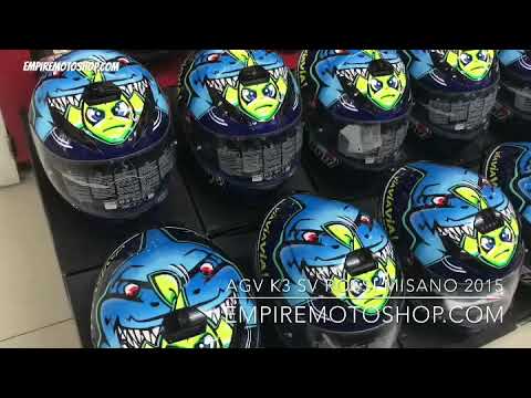Helm AGV K3 SV Rossi Misano 2015 - YouTube