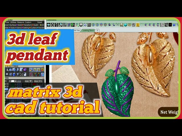 Leaf Pendant Jewelry Cad Design 3D Model in Matrix | cad design | matrix 9 | jewellery design class=