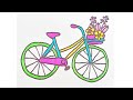 How to draw cute 🥰 bicycle 🚲||Easy drawing and colouring| #art #satisfying