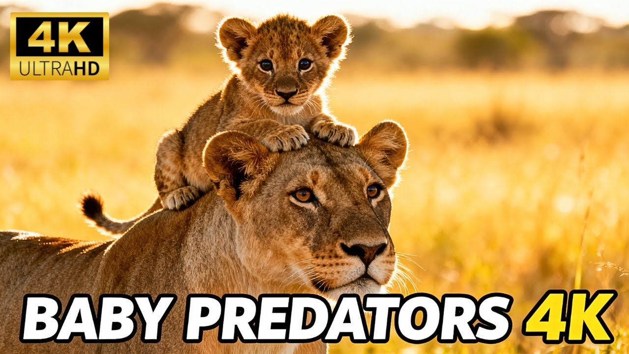 African Baby Predators 4K — Lion, Cheetah & Leopard Cubs | Relaxing Nature Documentary