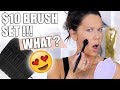 TESTING A $10 MAKEUP BRUSH SET ... OMG!!!