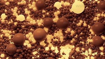 4k 3D seamless loop animation of beautiful small and large spheres or balls cover plane as abstract