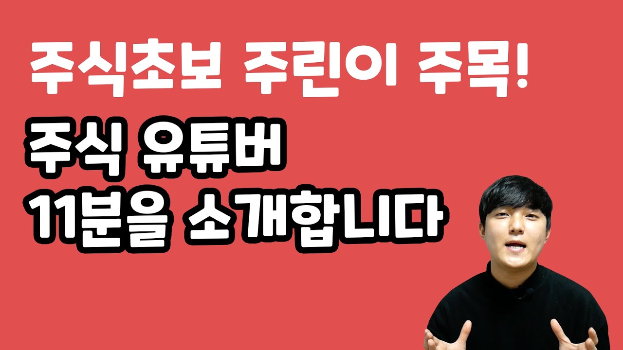 주식 초보를 위한 주식 유튜버 추천 11선