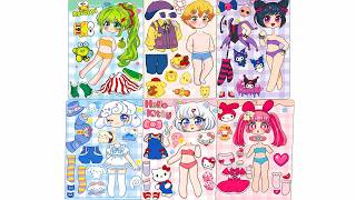 Oddly Satisfying ASMR Sticker Book Sanrio Hello Kitty, Kuromi & Keroppi Makeover! 💖 Paper DIY screenshot 3