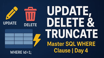Volledige SQL-cursus | Dag 4 | Leer de UPDATE-, DELETE-, TRUNCATE- en WHERE-clausule in SQL | met...