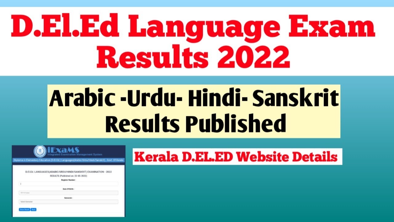 Deled Languages_ Arabic Urdu Hindi Sanskrit Results Published| D.El.Ed Language Exam Results 2022