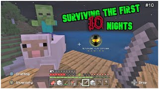 We built Our First Base! Night 10 Surviving the First 10 Nights: Minecraft Survival