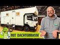 Unikatcamper mit dachterasse  beheizte wnde  veranda  mercedes atego  manufaktur einzelstck