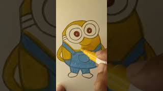 Cute Minion Drawing and Coloring 💛✨ | Easy Cartoon Art