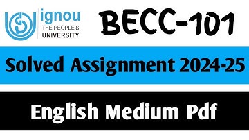 BECC-101 Solved Assignment 2024-25 || BECC-101 Solved Assignment in English || BECC-101