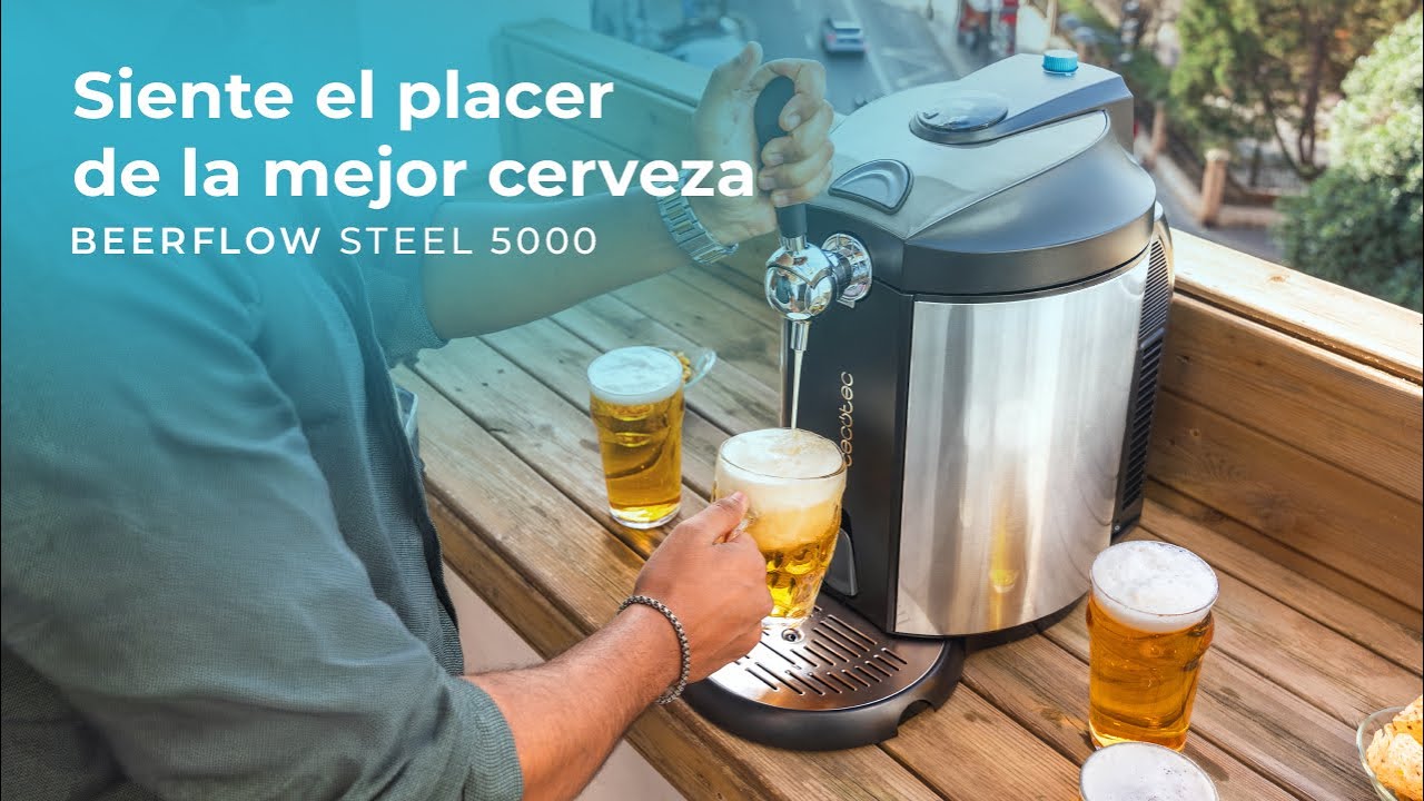 BeerFlow Steel 5000 Dispensador de cerveja com acabamentos de aço inoxidável de 65 W.