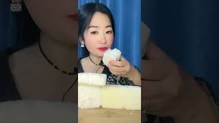 Purple dessert with grape juice: ASMR MUKBANG SUGAR POTATO CAKE EATABLE GOLDEN PURPLE CORN