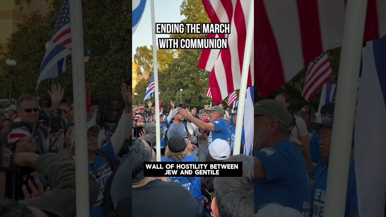 Ending Israel March with communion with Lou Engle