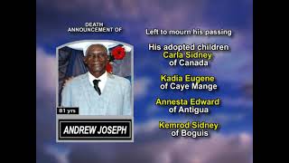 ANDREW JOSEPH ~ Long Obituary