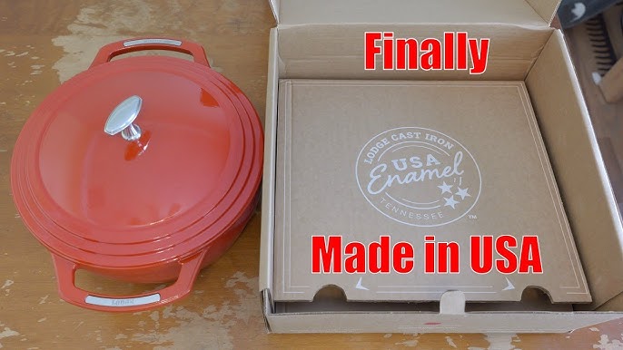 Lodge 7.5-Qt. Cherry on Top Red USA Enameled Cast Iron Dutch Oven