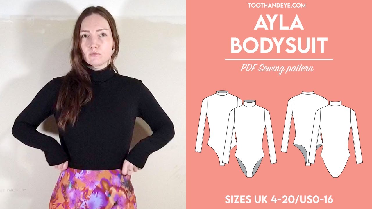 || The Ayla Bodysuit || How to Make a Turtle Neck and Mock Neck Long Sleeve Bodysuit