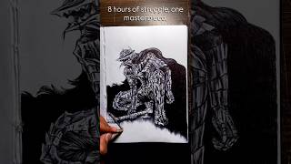 Guts Drawing in Pen 🖊️🔥 | From Pencil Sketch to Final Ink #shorts #mangaart #berserk #guts