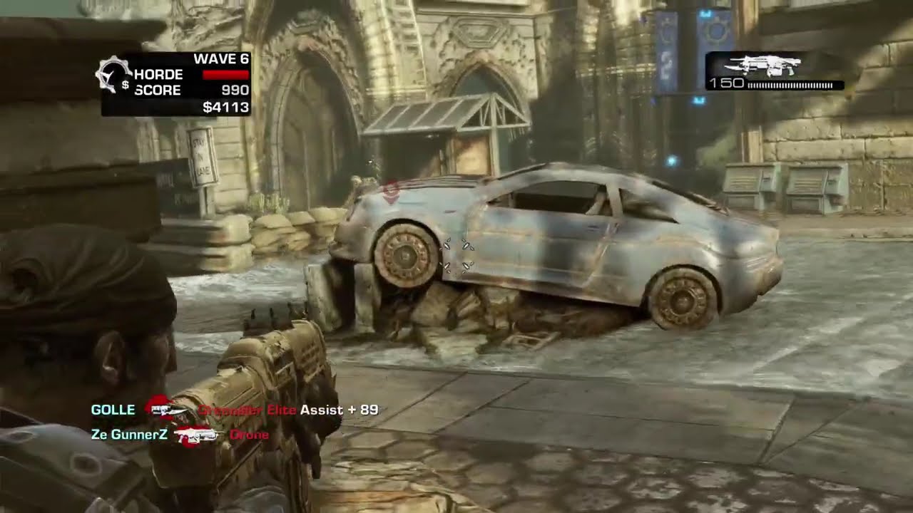 Gears of War 3 Horde - Playing with Randoms on Overpass #2 (Best Team in a while)