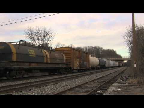 [HD] CSXT Q373-03 with an CW60AC, GP38-2, and MP15AC!- March 3, 2012