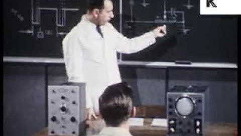 1950s Students Learn Electronics in Classroom, Colour Archive Footage