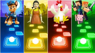 Paw patrol - Squid Game - Chicken Dance - Minecraft | Tiles Hop EDM Rush!