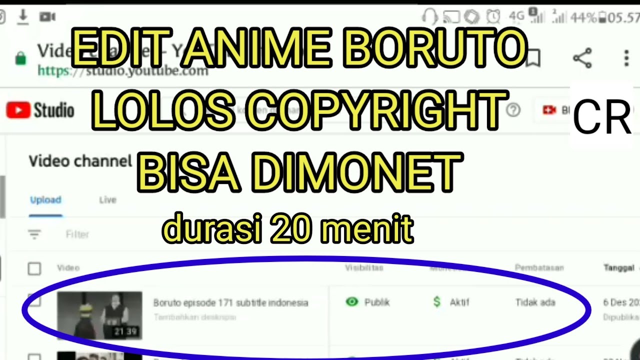Cara Edit Anime Boruto 100% Lolos Copyright ©®