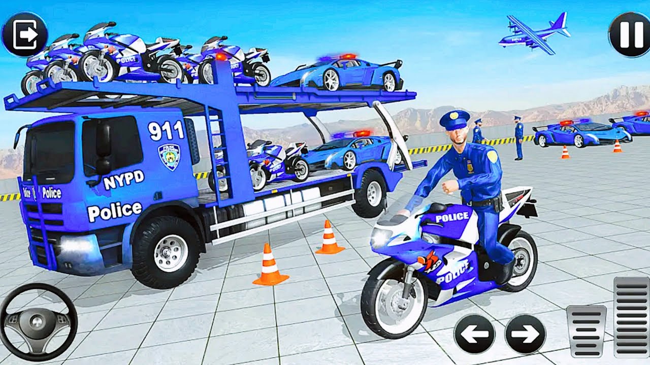 UK Offroad Police Bike Transporter: Police Transport Games 02 - Android Gameplays