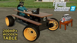 WOODEN TABLE WITH ENGINE - Farming Simulator 2022 [FS22 LS22 Vehicle Mod] #lego #gaming #car #games