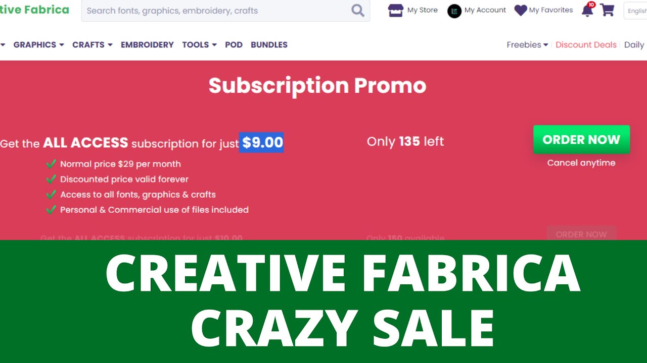 Download Crazy Creative Fabrica Discount Limited Promo All Access For 9 Only Youtube SVG Cut Files