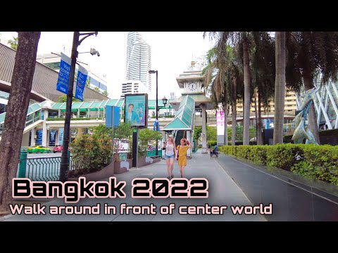 Walking around in front of Central world- Bangkok Thailand, City walk