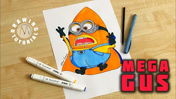 How to draw Despicable me 4 Mega minion / How to draw MEGA minion GUS easy