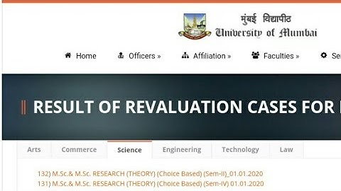 Mumbai University Revaluation Results || 1st half 2019 || Msc