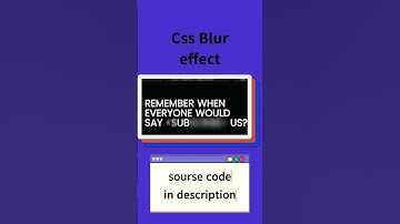 Blur effect using HTML, CSS and Javascript