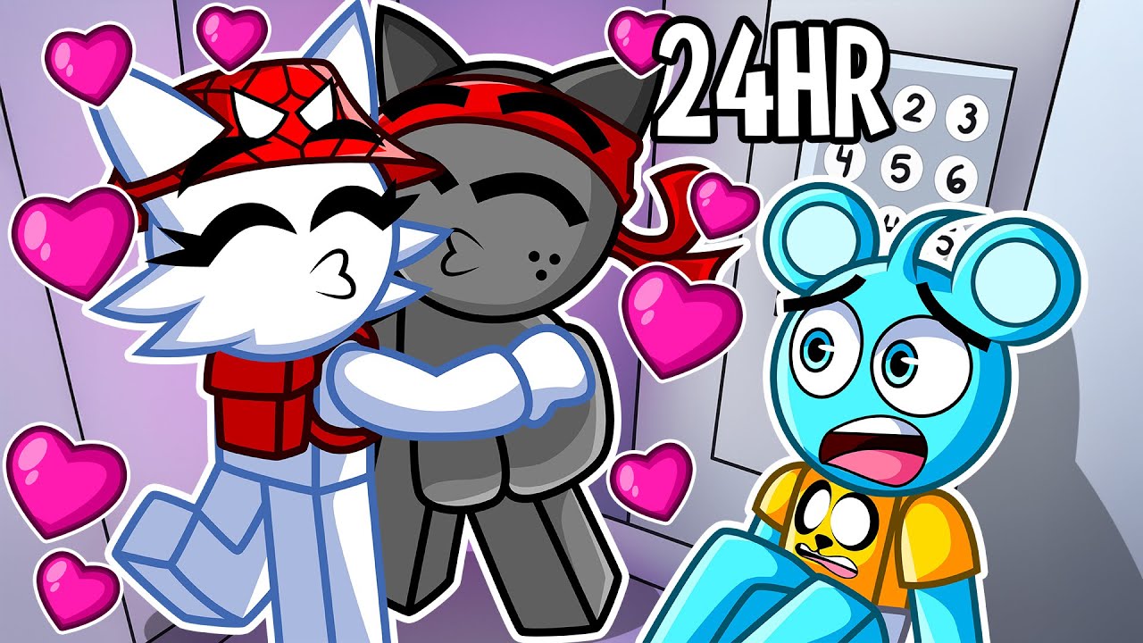 PASAMOS 24 HORAS en un ELEVADOR de solo SPRUNKIS en Roblox!