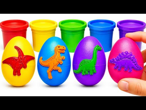डायनोसॉर सरप्राइज़ एग्स 🥚🦖 बच्चों के लिए मज़ेदार क्ले डायनो एडवेंचर