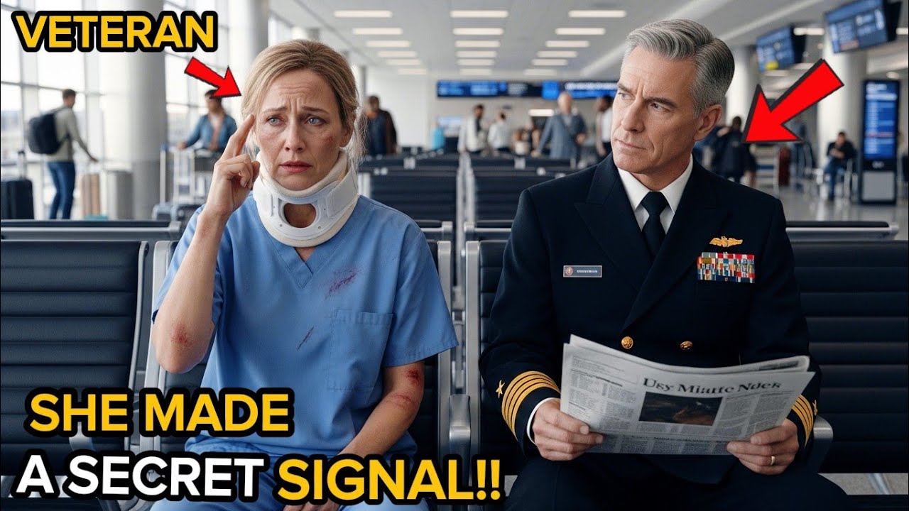 The Nurse’s Silent Signal to a Navy Admiral at the Airport — What Happened Next Shocked Everyone