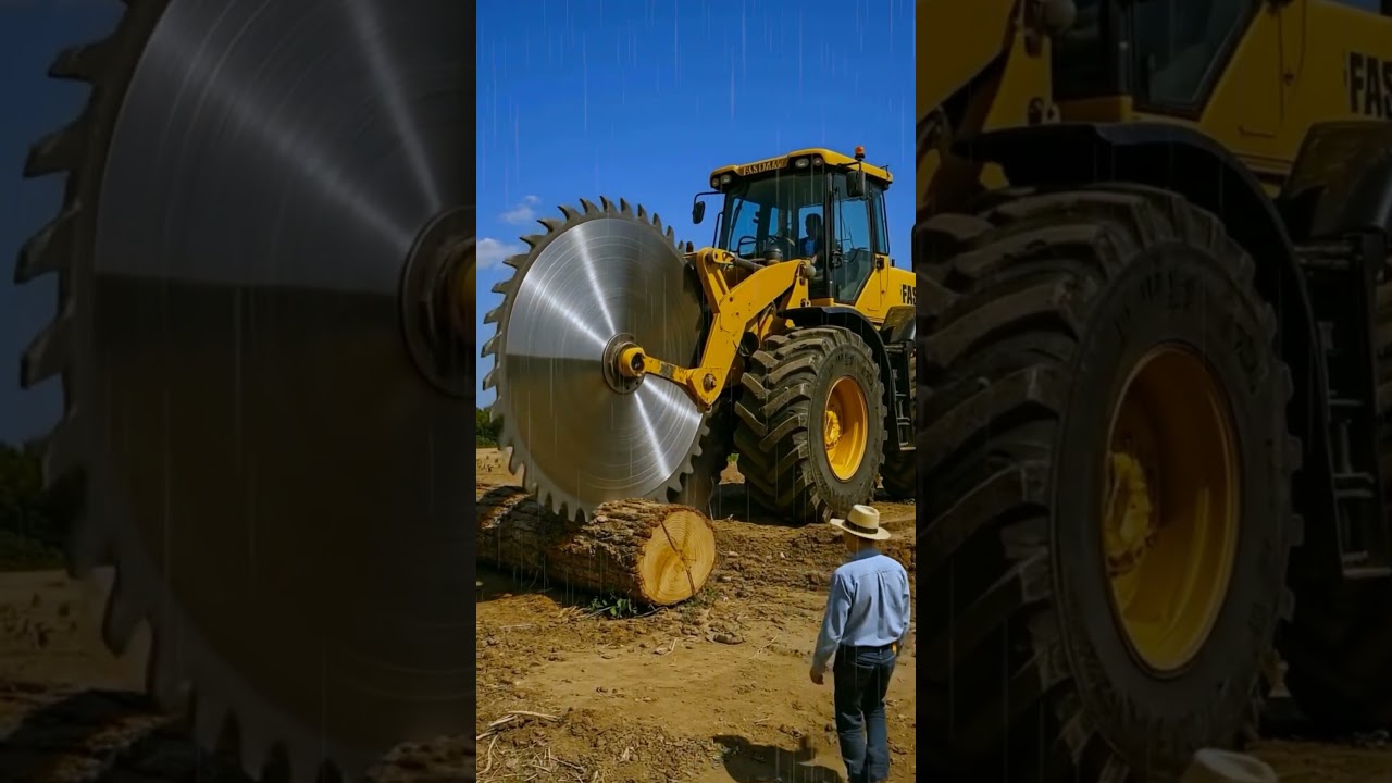 Giant Machine Cutting Down Massive Tree – AI Animation 