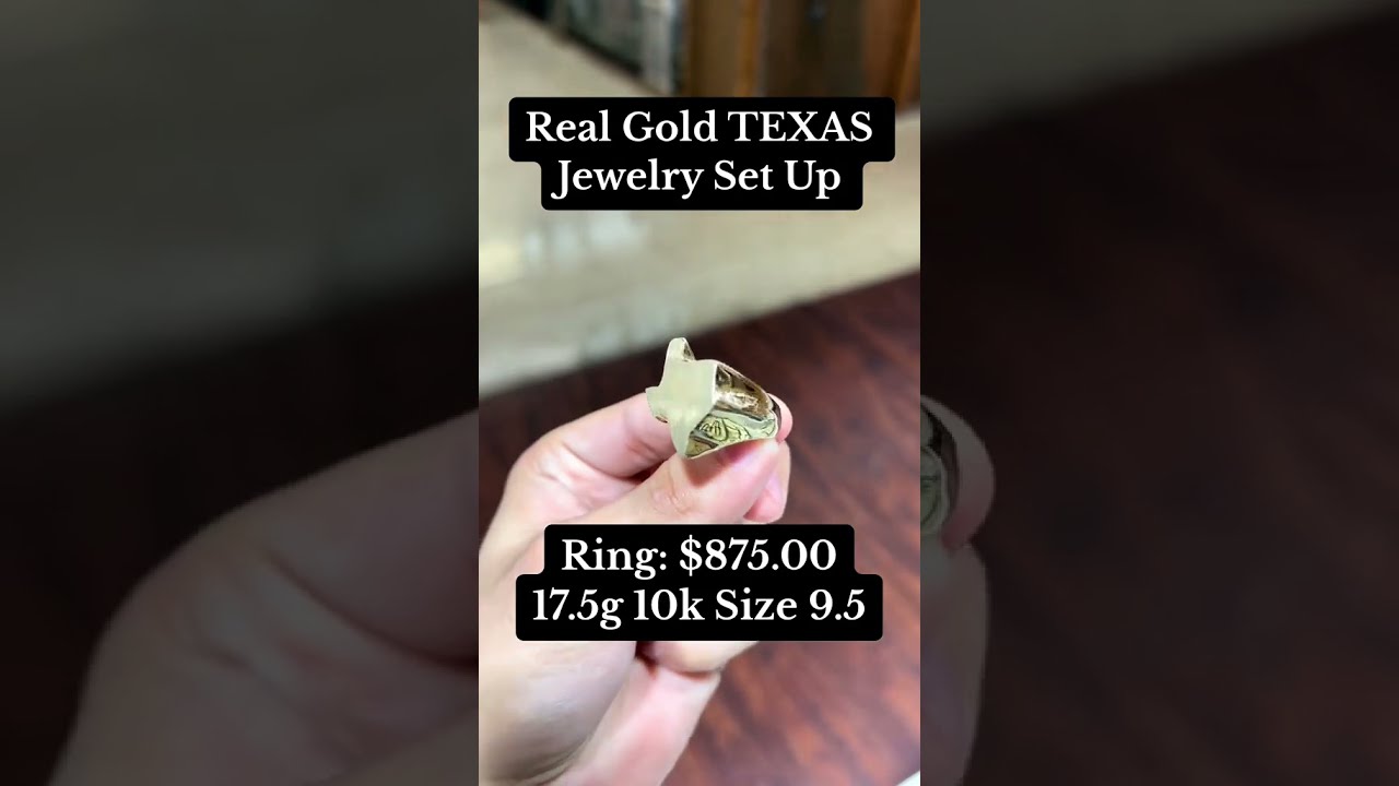 Real Gold Texas Pendant Setup & Ring Jewelry Set #earrings #diamondring #pendants #goldring #rings