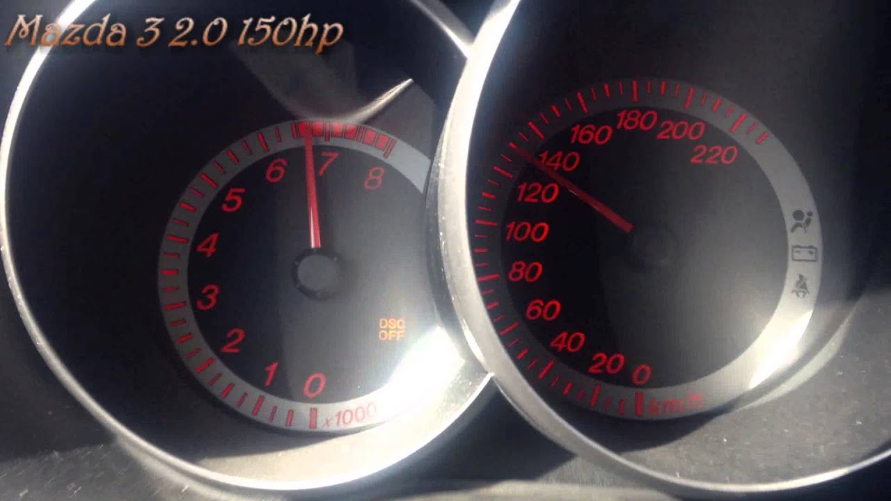 Mazda 3 2005 2.0 16V 150hp Acceleration 0-160kmh ,  0-100kmh
