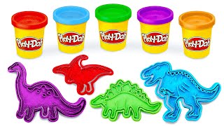 Create Dinosaurs with Play Doh Molds | Best Learn Colors | Preschool Toddler Toy Learning Video