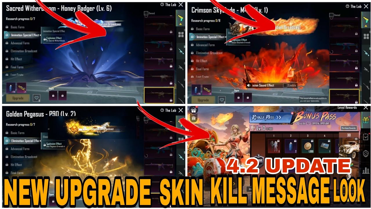 100/NEW M416 KULL MESSAGE LOOK//2ND HONEY BECHAR GUN SKIN KILLFID//A16BONUS PASS 3D LEAKS 4.2 UPDATE