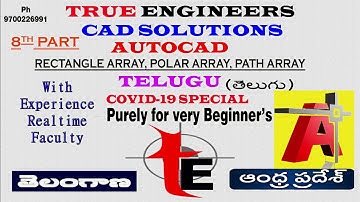 how to learn AutoCAD in telugu 8th Part  AutoCAD tutorial in telugu True Engineers Cad solutions