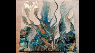 70.Beautiful Catalyst Wedge - Blues, Gold, and Copper - #acrylicpaint #catalystwedge #art #fluidart