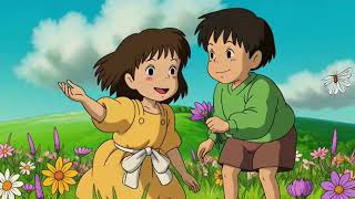 When Spring Arrives 🌿 | A Peaceful Kite Flying Moment | Ghibli Style screenshot 4