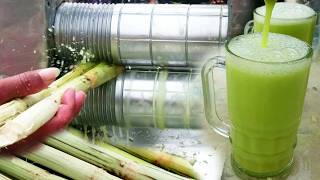 Sugarcane Juice Making Street Food 🍹 Fresh Cane Juice Machine & Amazing Juice Vendor #sugarcane