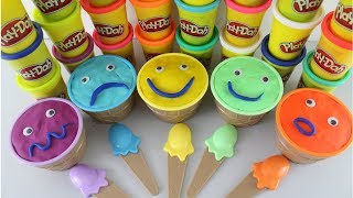 Play Doh Ice Cream Cups Learn Colors Surprise Toys Super Mario - Ninja Turtle - Minion