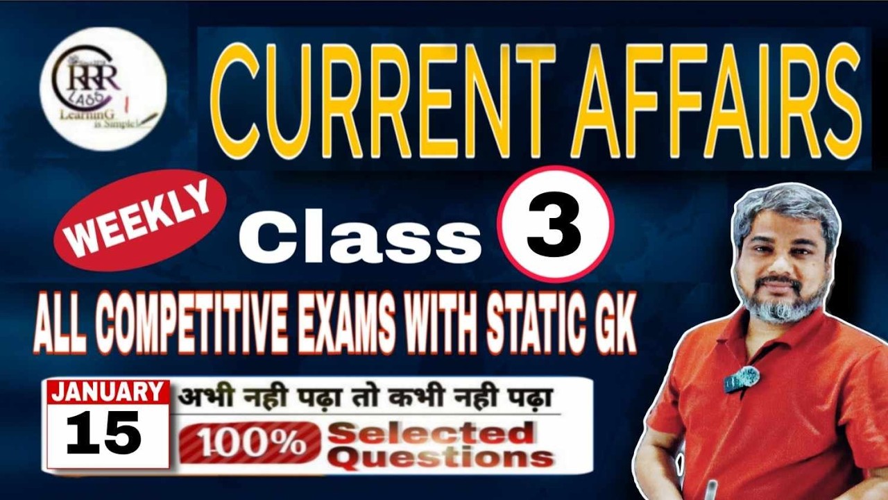 Weekly Current Affairs: 15-21 Jan 2026 || Ek Class, Sab Khalaas! || RRR SIR || NPS ACADEMY