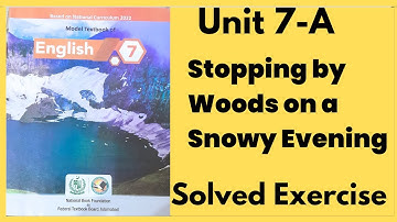 Class 7 English Unit 7 A Stopping by woods on a snowy evening|NBF